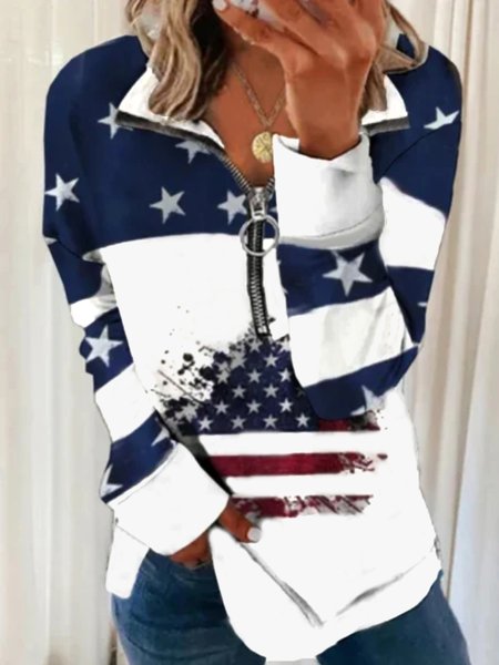 Casual Long Sleeve Plus Size Printed Tops Sweatshirts, As picture, Hoodies & Sweatshirts