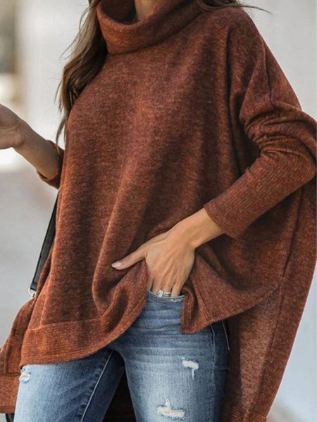 Cowl Neck Loosen Shirts & Tops, Coffee, Tops