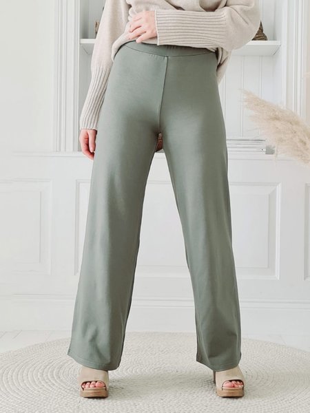 Casual Plus Size Pants, Green, Pants