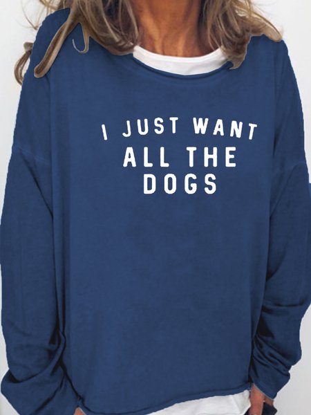Dog Lover Casual Sweatshirt, Dark blue, Hoodies&Sweatshirts