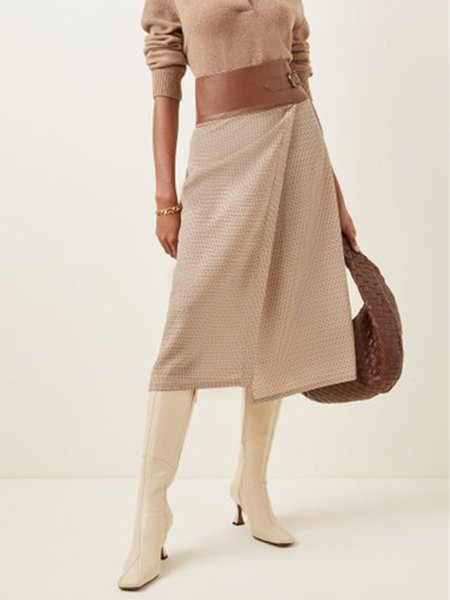 Lady Regular Fit Midi Skirt, As picture, Midi Skirts