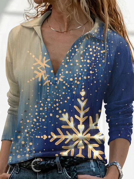 Snowflake Casual Geometric Regular Fit Long sleeve Shirts & Tops, Blue, Long sleeve tops
Snowflake Casual Geometric Regular Fit Long sleeve Shirts & Tops, Blue, Long sleeve tops