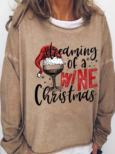 Dreaming Of A Wine Christmas Crew Neck Cotton Blends Sweatshirts, Light brown, Hoodies&Sweatshirts
Dreaming Of A Wine Christmas Crew Neck Cotton Blends Sweatshirts, Light brown, Hoodies&Sweatshirts