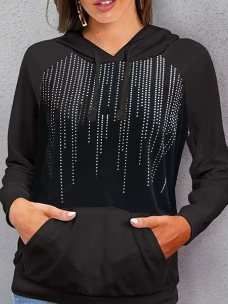 Long sleeve hooded gradient Rhinestone sweater top, Black, Sweatshirts & Hoodies
Long sleeve hooded gradient Rhinestone sweater top, Black, Sweatshirts & Hoodies