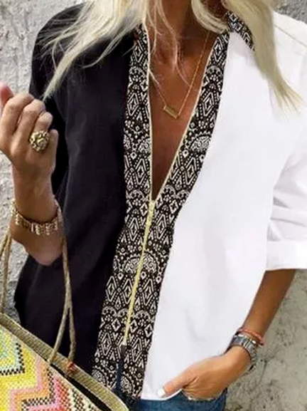 Tribal Geometric Regular Fit Casual Long sleeve Shirts & Tops, Black-white, Blouses & Shirts
Tribal Geometric Regular Fit Casual Long sleeve Shirts & Tops, Black-white, Blouses & Shirts