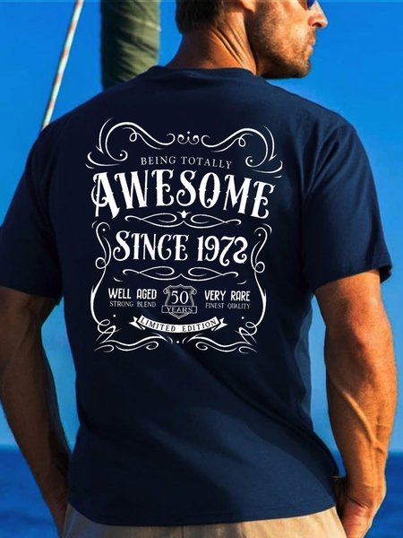 50th birthday fun printed round neck short sleeve T-shirt, Purplish blue, T-shirts
50th birthday fun printed round neck short sleeve T-shirt, Purplish blue, T-shirts