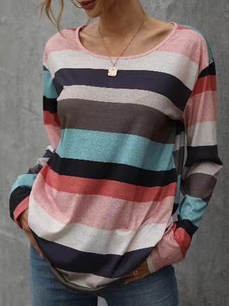 Casual Household Daily Vintage Loosen Crew Neck Striped Shirts & Tops, Multicolor, Long sleeve tops
Casual Household Daily Vintage Loosen Crew Neck Striped Shirts & Tops, Multicolor, Long sleeve tops