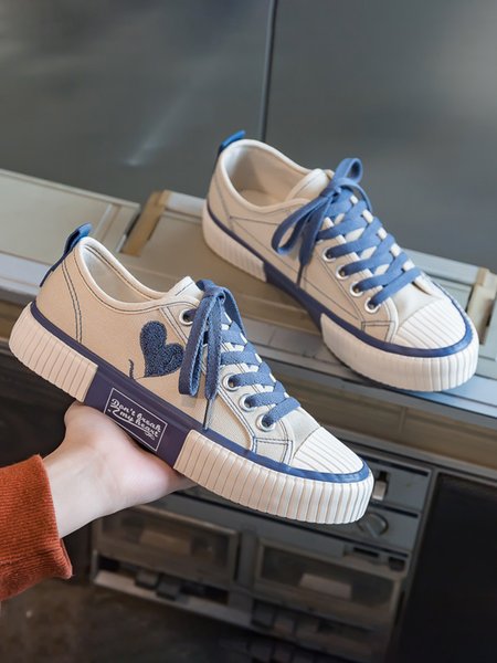 Valentine's Day Heart Canvas Shoes, Off white, Sneakers