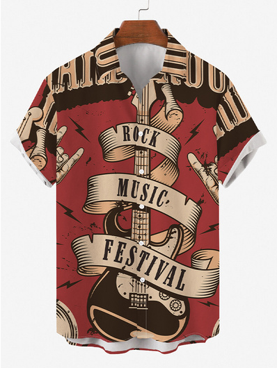 Hawaiian Retro Music Elements Men's Casual Short-sleeved Shirt, As picture, Men's Floral shirt
Hawaiian Retro Music Elements Men's Casual Short-sleeved Shirt, As picture, Men's Floral shirt