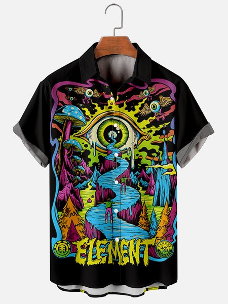 Mens Hippie Eye Print Casual Breathable Chest Pocket Short Sleeve Hawaiian Shirts, Black, Men's Floral shirt
Mens Hippie Eye Print Casual Breathable Chest Pocket Short Sleeve Hawaiian Shirts, Black, Men's Floral shirt