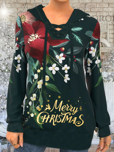 Long sleeve V-neck bandage hooded Christmas tree Print Top T-shirt women's sweater, Green, Sweatshirts & Hoodies
Long sleeve V-neck bandage hooded Christmas tree Print Top T-shirt women's sweater, Green, Sweatshirts & Hoodies