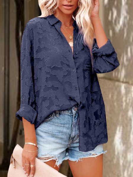 V Neck Fashion Shirts & Tops, Navy blue, Blouses & Shirts