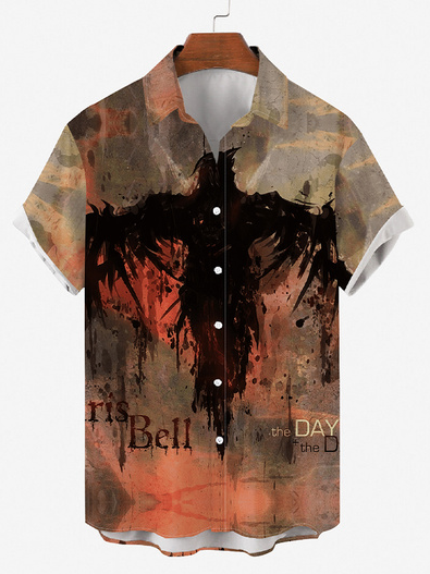 Men's summer short sleeved Hawaiian shirt, As picture, Men's Floral shirt
