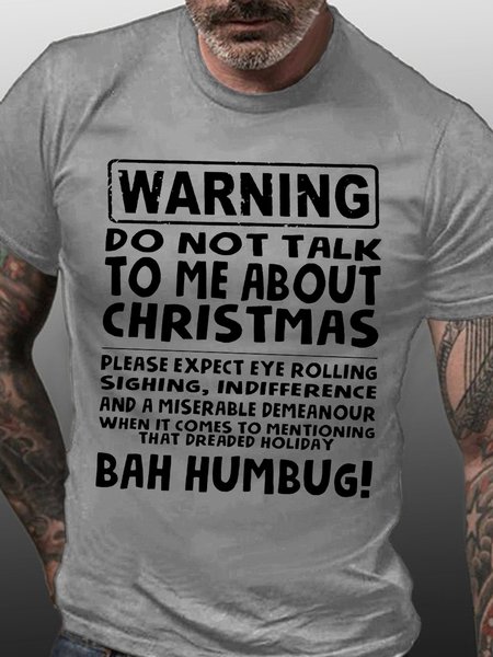 Bah Humbug Christmas Men‘s T-shirt, Light gray, T-shirts