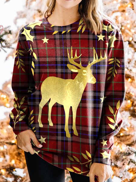 Loosen Animal Fashion Sweatshirt, Red, Sweatshirts & Hoodies