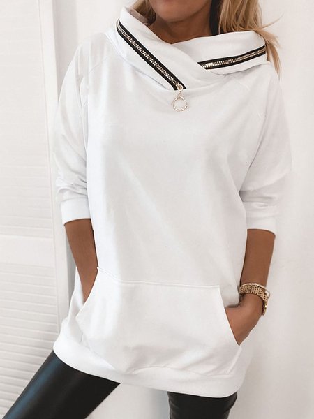 Felpa casual a maniche lunghe con scollo a V e cerniera solida, Bianco, Hoodies & Sweatshirts
Felpa casual a maniche lunghe con scollo a V e cerniera solida, Bianco, Hoodies & Sweatshirts