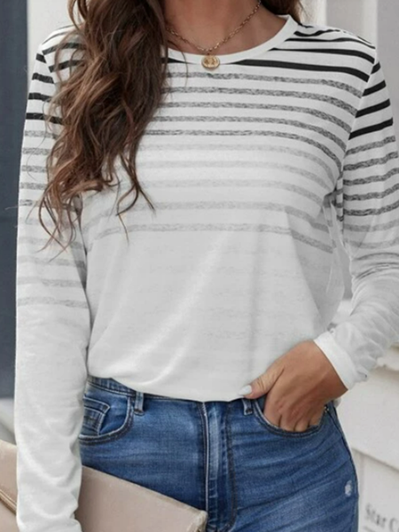 Long sleeve round neck geometric stripe gradient loose top T-shirt Plus Size, Tees & T-shirts
Long sleeve round neck geometric stripe gradient loose top T-shirt Plus Size, Tees & T-shirts