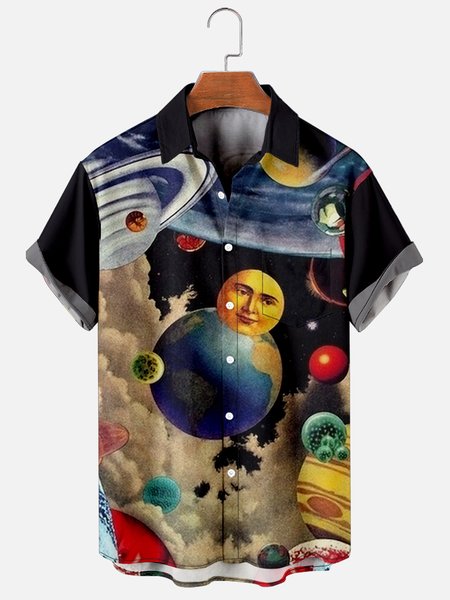Mens Planet Galaxy Print Casual Breathable Chest Pockets Short Sleeve Hawaiian Shirts, Black, Men's Floral shirt
Mens Planet Galaxy Print Casual Breathable Chest Pockets Short Sleeve Hawaiian Shirts, Black, Men's Floral shirt