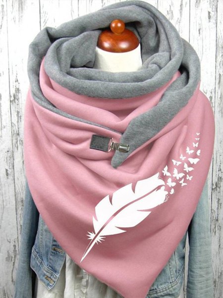 Feather Butterflies Pink Cotton Blends Soft Scarves, Scarfs