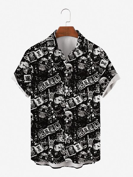 Mens Hippie Rock Roll Music Skull Print Casual Breathable Loose Short Sleeve Bowling Shirts, Black, Men's Floral shirt
Mens Hippie Rock Roll Music Skull Print Casual Breathable Loose Short Sleeve Bowling Shirts, Black, Men's Floral shirt