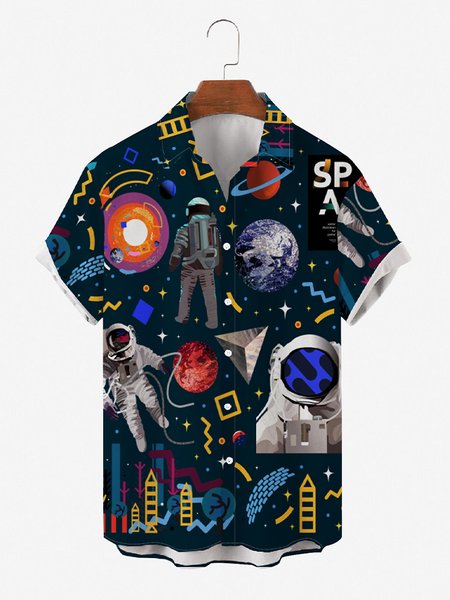 Mens Planet Galaxy Astronaut Print Casual Breathable Loose Short Sleeve Shirts, Blue, Men's Floral shirt
Mens Planet Galaxy Astronaut Print Casual Breathable Loose Short Sleeve Shirts, Blue, Men's Floral shirt