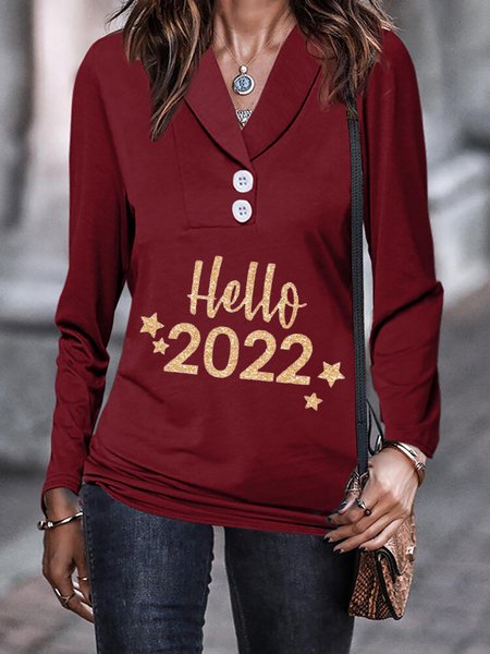 Hello 2022 Holiday Casual Long Sleeve V Neck T-Shirts & Tops, Red, Long sleeve tops
Hello 2022 Holiday Casual Long Sleeve V Neck T-Shirts & Tops, Red, Long sleeve tops
