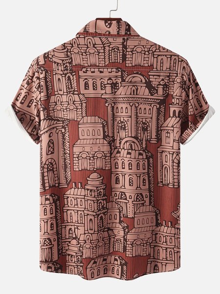Mens retro geometric architecture short-sleeved shirt, Brick red, Men's Floral shirt
Mens retro geometric architecture short-sleeved shirt, Brick red, Men's Floral shirt