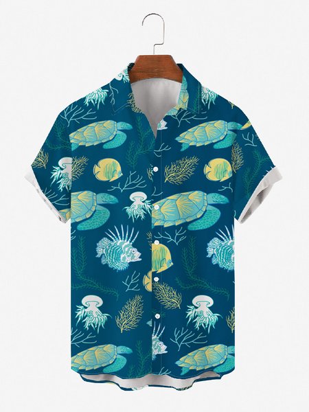 Mens Sea Turtles Print Casual Breathable Loose Short Sleeve Hawaiian Shirts, Blue, Men's Floral shirt
Mens Sea Turtles Print Casual Breathable Loose Short Sleeve Hawaiian Shirts, Blue, Men's Floral shirt