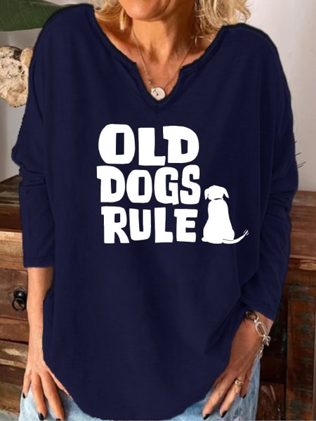 Old dogs rule printed notch collar long sleeve shirt, Purplish blue, Hoodies&Sweatshirts
Old dogs rule printed notch collar long sleeve shirt, Purplish blue, Hoodies&Sweatshirts