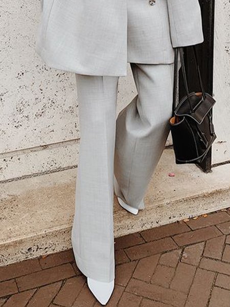 Work Formal Tailored Pants, As picture, Wide Leg Pants