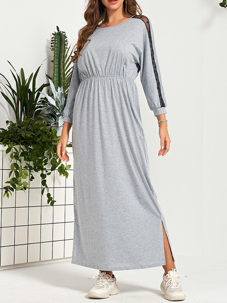Casual Household Daily Vintage Plain Crew Neck Dresses, Gray, Casual Dresses
Casual Household Daily Vintage Plain Crew Neck Dresses, Gray, Casual Dresses
