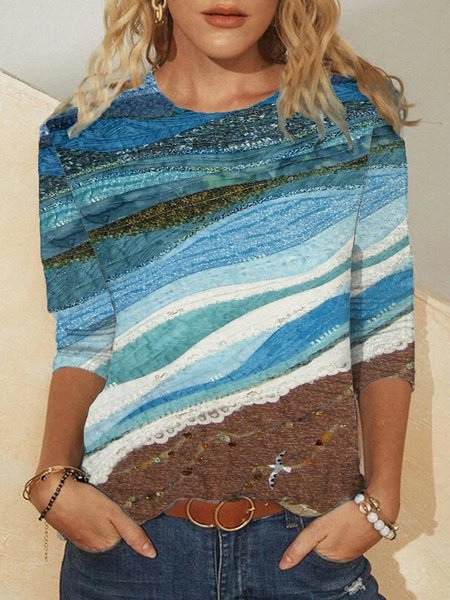 Spiaggia Maniche Lunghe Girocollo taglia grande Stampato Top T-shirts, Blu, T-shirts
Spiaggia Maniche Lunghe Girocollo taglia grande Stampato Top T-shirts, Blu, T-shirts
