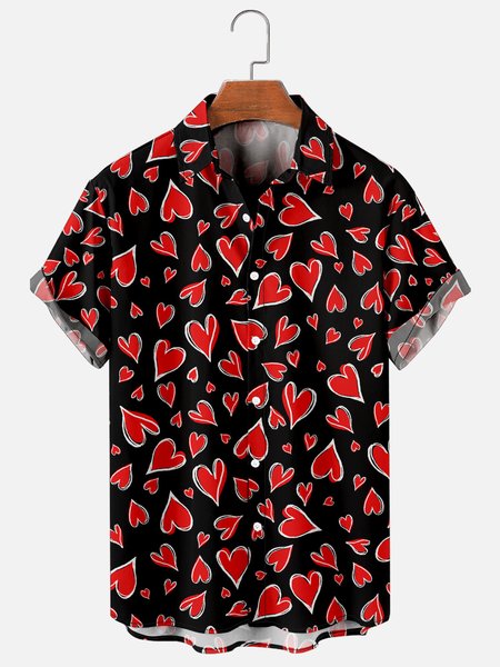 Mens St Valentine's day Love Heart Print Casual Breathable Short Sleeve Hawaiian Shirts, Black, Shirts & Blouse
Mens St Valentine's day Love Heart Print Casual Breathable Short Sleeve Hawaiian Shirts, Black, Shirts & Blouse