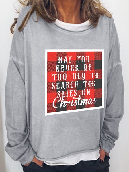Christmas text print round neck long-sleeved sweatshirt, Gray, Hoodies&Sweatshirts
Christmas text print round neck long-sleeved sweatshirt, Gray, Hoodies&Sweatshirts