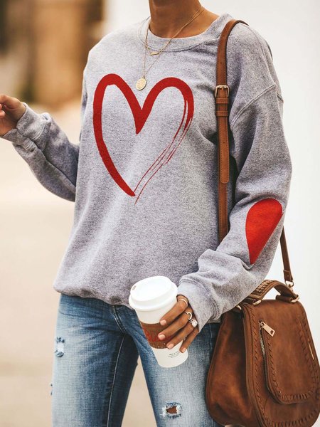 Geometric Regular Fit Sweatshirt, Gray, Hoodies&Sweatshirts