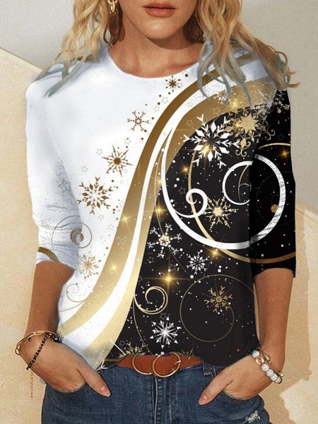 Christmas Holiday Xmas Holiday Crew Neck Regular Fit Casual Sweatshirt, As picture, Long sleeves