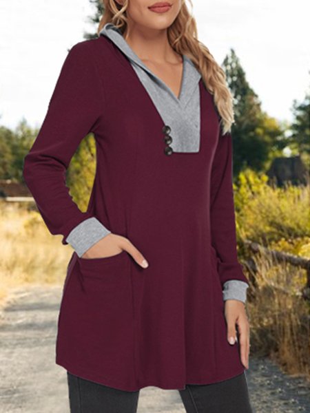 Button Lapel Pullover Tunic Swing Hood Sweatshirts with Pockets, Red, Sweatshirts & Hoodies
Button Lapel Pullover Tunic Swing Hood Sweatshirts with Pockets, Red, Sweatshirts & Hoodies
