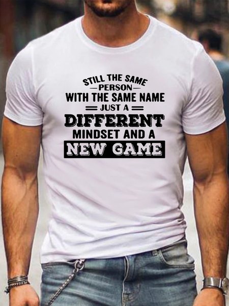Fun Printed Crew Neck Casual Shirts & Tops, White, T-shirts