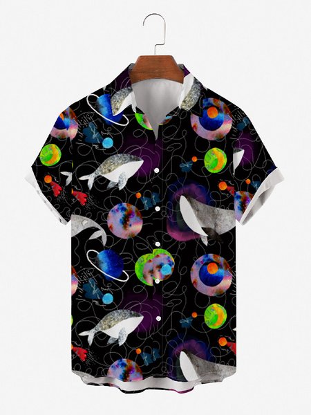 Mens Whale Planet Whale Print Round Hem Loose Short Sleeve Hawaiian Shirts, Black, Men's Floral shirt
Mens Whale Planet Whale Print Round Hem Loose Short Sleeve Hawaiian Shirts, Black, Men's Floral shirt