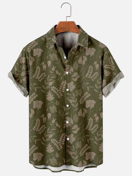 Mens Plant Print Retro Breathable Short Sleeve Hawaiian Shirt, Khaki, Men's Floral shirt
Mens Plant Print Retro Breathable Short Sleeve Hawaiian Shirt, Khaki, Men's Floral shirt