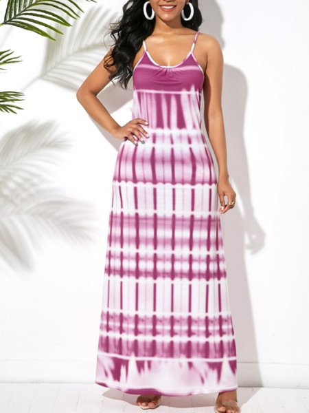 Vibrant holiday gradient suspender dress, Pink, Tie dye dress