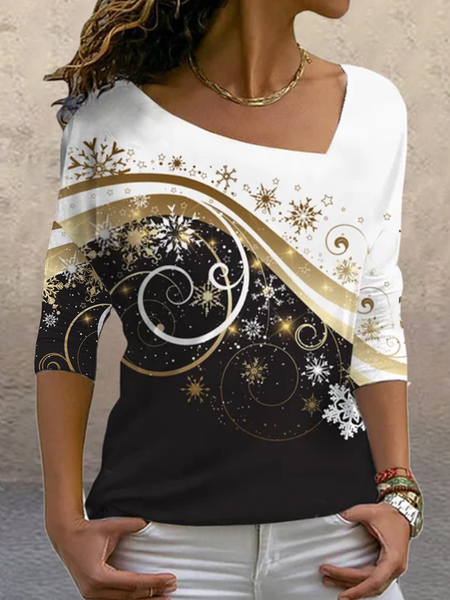 Long sleeve non piled collar geometric gradient snowflake casual top t-shirt female, Black-white, Tees & T-shirts
Long sleeve non piled collar geometric gradient snowflake casual top t-shirt female, Black-white, Tees & T-shirts