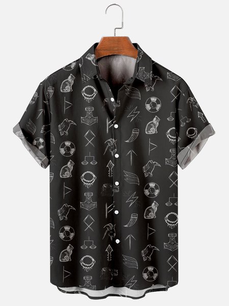 Hawaiian Vintage Viking Men's Casual Short Sleeve Shirt, Black, Men's Floral shirt
Hawaiian Vintage Viking Men's Casual Short Sleeve Shirt, Black, Men's Floral shirt