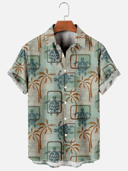 Mens Ocean Turtle Print Retro Breathable Hawaiian Short Sleeve Shirt, Green, Men's Floral shirt
Mens Ocean Turtle Print Retro Breathable Hawaiian Short Sleeve Shirt, Green, Men's Floral shirt