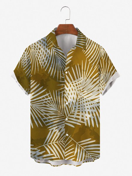 Mens Plant Print Retro Breathable Short Sleeve Hawaiian Shirt, Yellow, Men's Floral shirt
Mens Plant Print Retro Breathable Short Sleeve Hawaiian Shirt, Yellow, Men's Floral shirt