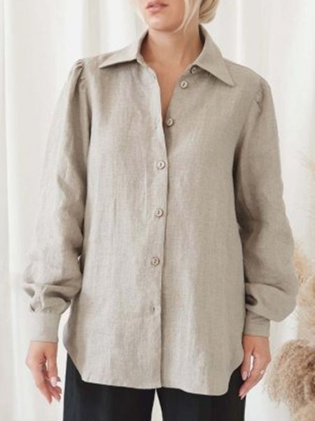 Casual Shirt Collar Solid Long Sleeve Loosen Shirts & Tops, As picture, Blouses & Shirts
Casual Shirt Collar Solid Long Sleeve Loosen Shirts & Tops, As picture, Blouses & Shirts