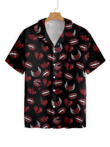 Mens Valentine's Day Printed Casual Breathable Short Sleeve Hawaiian Shirt, Black, Men's Floral shirt
Mens Valentine's Day Printed Casual Breathable Short Sleeve Hawaiian Shirt, Black, Men's Floral shirt