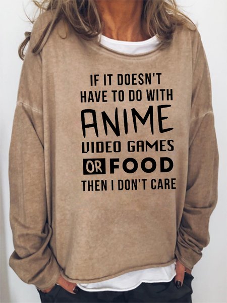 Anime Video Game Anime Fan Sweatshirt, Khaki, Hoodies&Sweatshirts