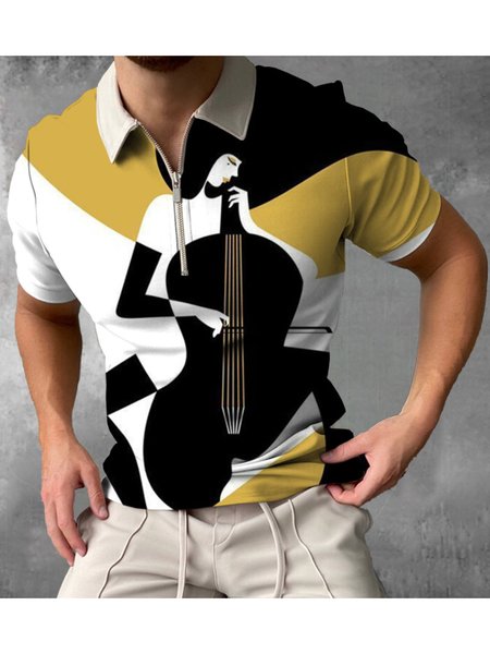 Men's Ten Violin Pattern Casual Short Sleeve POLO Shirt, As picture, polo
Men's Ten Violin Pattern Casual Short Sleeve POLO Shirt, As picture, polo