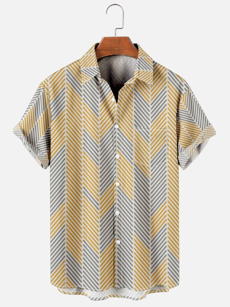 Mens Striped Print Casual Breathable Chest Pockets Short Sleeve Hawaiian Shirts, Yellow, Men's Floral shirt
Mens Striped Print Casual Breathable Chest Pockets Short Sleeve Hawaiian Shirts, Yellow, Men's Floral shirt